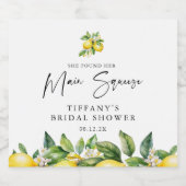 モダンサマー レモンシトラス ブライダルシャワー スパークリングワインラベル (シングルラベル)