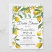 モダンサマー レモン ボヘミアンブライダルシャワー 招待状 (正面)