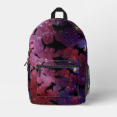 モダンサメ勾配コスモス宇宙銀河系少年 プリントバックパック (正面)