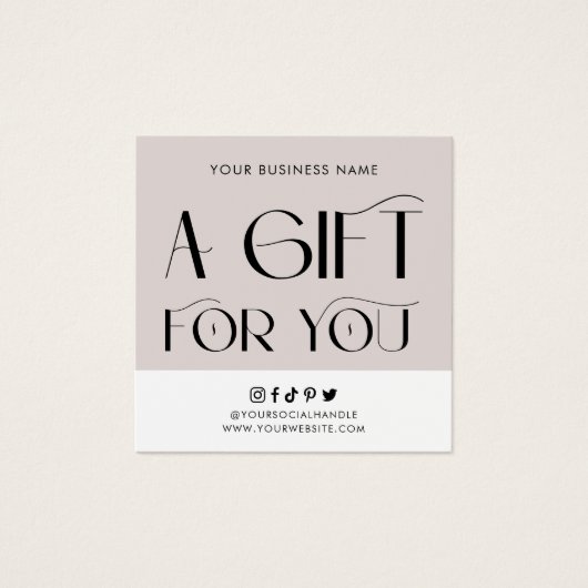 モダンサロンエレガントギフト証パーソナライズされた券 (正面)