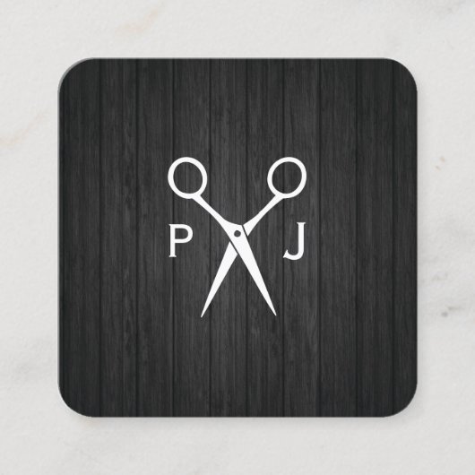 モダンサロンシアーズモノグラム(木材) スクエア名刺 (正面)