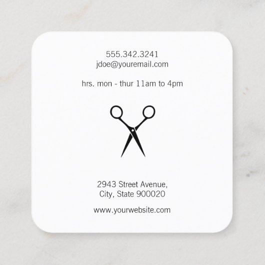 モダンサロンシアーズモノグラム（木材） スクエア名刺 (裏面)