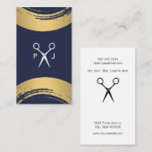 モダンサロンシアーズモノグラム/金ゴールドブラシ 名刺 (正面/裏面)