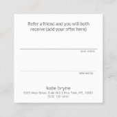 モダンサロンスパお客様の紹介 紹介カード (裏面)