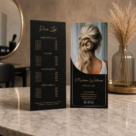 モダンサロンヘアスタイリスト ブラックゴールド 価格表 ラックカード