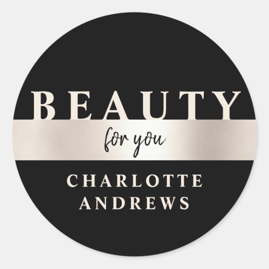 モダンサロンロセゴールドクラシックラウンドステッカー ラウンドシール (正面)