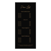 モダンサロン美容師ブラック金ゴールド価格表 ラックカード (裏面)