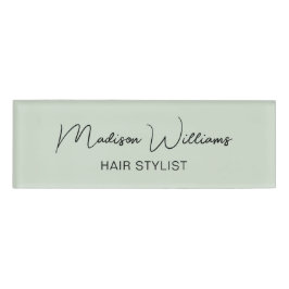 モダンサロン スタッフ ヘアスタイリスト 軍緑 名札