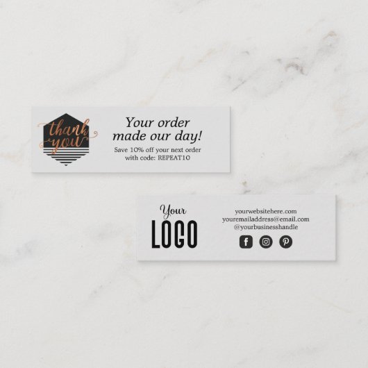 モダンサンキューカード スキニー名刺 (正面/裏面)