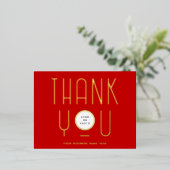 モダンサンキュービジネスフォイル休日ポストカード 箔シーズンポストカード (立ち正面)