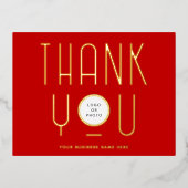 モダンサンキュービジネスフォイル休日ポストカード 箔シーズンポストカード (正面)