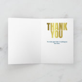 モダンサンキューブルー金ゴールドタイポグラフィ サンキューカード (内部)