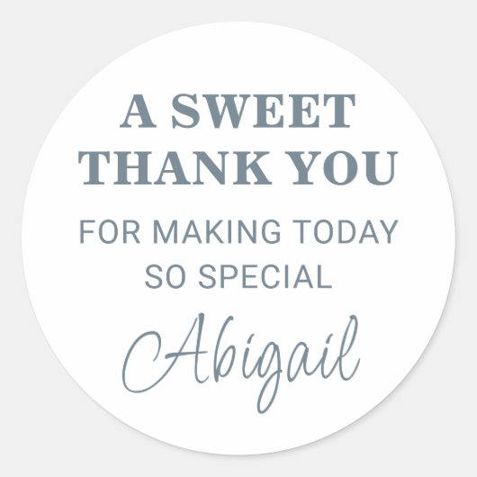 モダンサンキューミニマルタイポグラフィ ラウンドシール (正面)