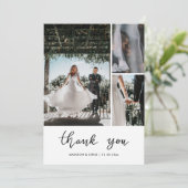 モダンサンクススクリプト結婚式写真 サンキューカード (スタンド正面)