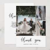 モダンサンクススクリプト結婚式写真 サンキューカード (正面/裏面)