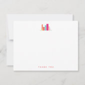 モダンサンゴとピンクの本棚 ノートカード (正面)