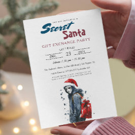 モダンサンタ変装Iシークレットサンタパーティー 招待状
