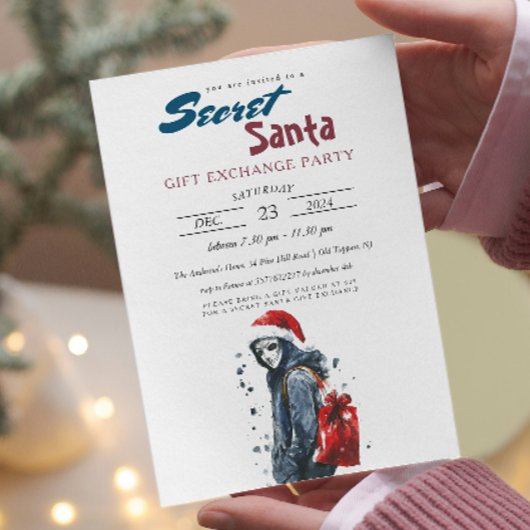 モダンサンタ変装Iシークレットサンタパーティー 招待状