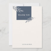 モダンサンプルの離れ青い空白の サンキューカード (正面)