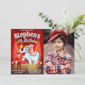 モダンサーカスの誕生日写真付き 招待状 (スタンド正面)