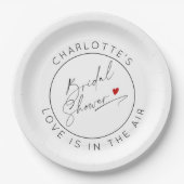 モダンサーシットヴァレンティンズデイブライダルシャワー ペーパープレート (正面)