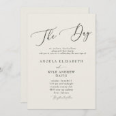 モダンザ・デイエレガントベイジ&モダンII結婚's 招待状 (正面/裏面)