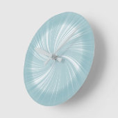 モダンシアンブルーの放射の旋回パターン ラウンド壁時計 (傾斜)