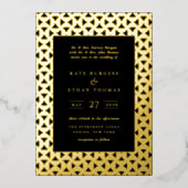 モダンシェイプのフレ結婚ーム 箔招待状 (正面)