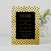 モダンシェイプのフレ結婚ーム 箔招待状 (立ち正面)