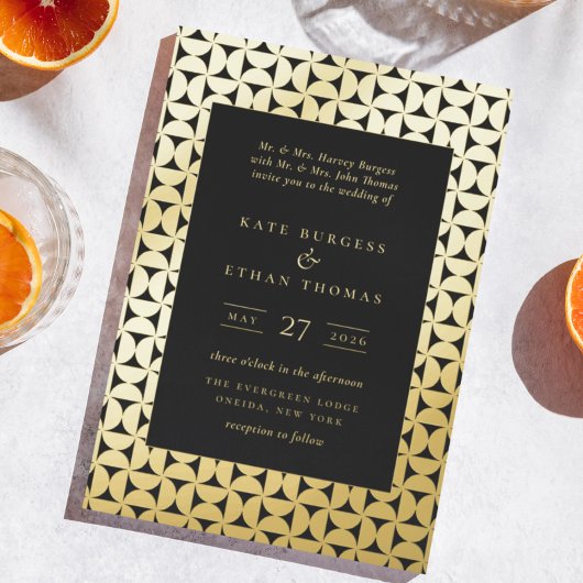 モダンシェイプのフレ結婚ーム 箔招待状