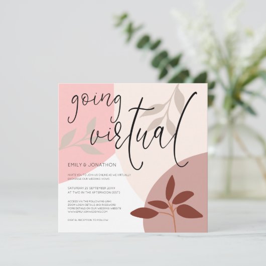 モダンシェイプ離れのスクリプトの仮想結婚化 招待状 (スタンド正面)