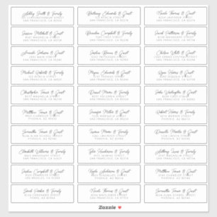 モダンシエレガントック結婚のゲスト名アドレス シール