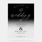 モダンシエレガントッグラデーションクの結婚歓迎 アクリルサイン (正面)