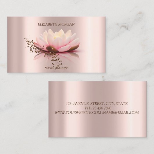 モダンシエレガントッスタイリッシュク・ダイアモンズ・ロータス 名刺 (正面/裏面)