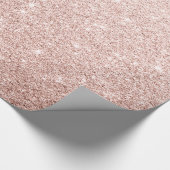 モダンシエレガントャイニーピンクローズ金ゴールドグリッター ラッピングペーパー (角)