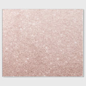 モダンシエレガントャイニーピンクローズ金ゴールドグリッター ラッピングペーパー (フラット)