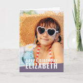 モダンシカスタムック写真誕生日挨拶 カード (正面)
