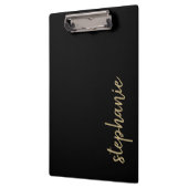 モダンシグネチパーソナライズされたャ黒金ゴールド クリップボード (左)