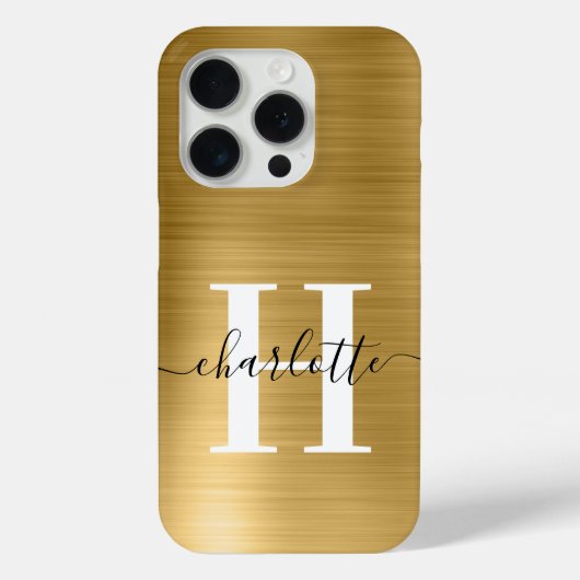 モダンシグネチャーモノグラム ゴールド箔 Case-Mate iPhoneケース (裏面)