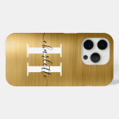 モダンシグネチャーモノグラム ゴールド箔 Case-Mate iPhoneケース (裏面 (横))