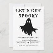 モダンシックなハロウィンパーティー Let's Get Spooky 招待状 (正面)