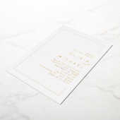 モダンシックなフレーム結婚ミニマル写真箔 箔招待状 (回転した状態)