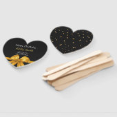 モダンシックなブラックと金ゴールドの甘さ16 ハンドファン (組立なし)