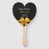 モダンシックなブラックと金ゴールドの甘さ16 ハンドファン (正面)