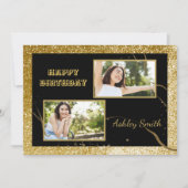 モダンシックなブラックと金ゴールドの甘さ16 招待状 (正面)