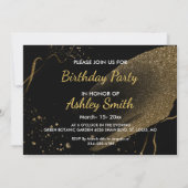 モダンシックなブラックと金ゴールドの甘さ16 招待状 (裏面)