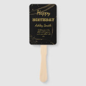 モダンシックなブラックと金ゴールドの甘さ16 hand f ハンドファン (正面)