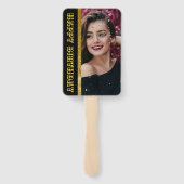 モダンシックなブラックと金ゴールドの甘さ16 hand f ハンドファン (裏面)