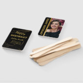 モダンシックなブラックと金ゴールドの甘さ16 hand f ハンドファン (組立なし)