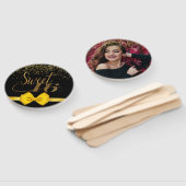 モダンシックなブラックと金ゴールドの甘さ16 hand f ハンドファン (組立なし)